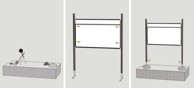 户外宣传栏带预埋件的安装说明 户外宣传栏带预埋件的安装说明