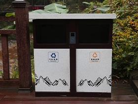 户外特色定制垃圾桶-景区公园钢木垃圾桶定制制作