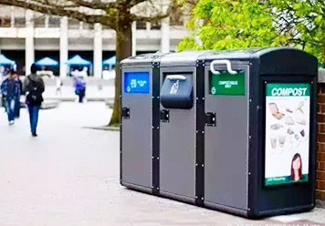 智能城市 城镇智能户外分类垃圾收容箱