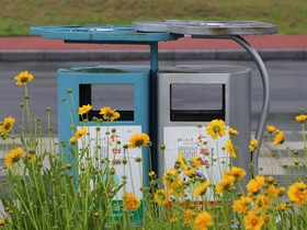 城市主题公园户外特色莲花元素景观垃圾桶 环卫设施