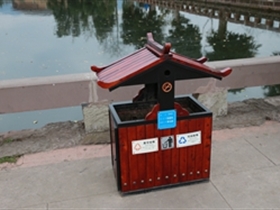 景区户外特色垃圾桶 城市户外定制制作钢木垃圾桶