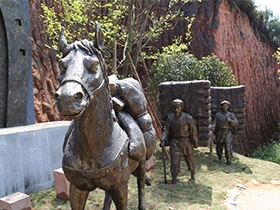 定制户外铜质景观雕塑 茶马古道历史仿古雕塑群 人物动物雕塑