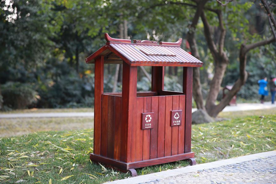中国风定制钢木垃圾桶1