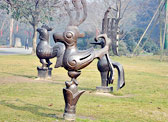 文化遗址博物馆铜质十二生肖景观立体雕塑